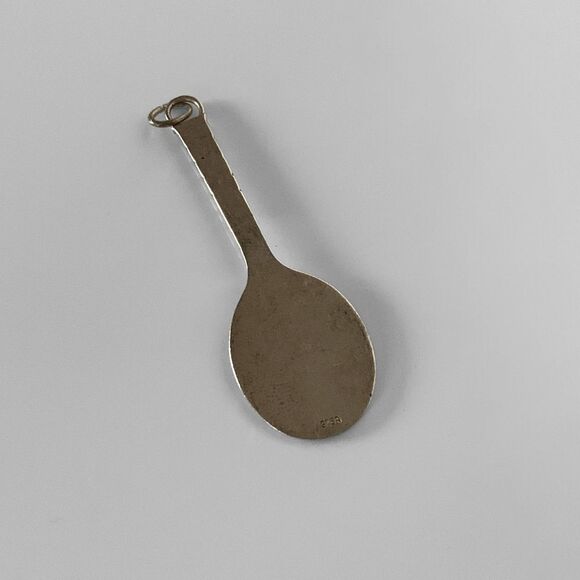 Vintage Sterling Silver Tennis Racket Pendant Charm - Picture 3 of 4